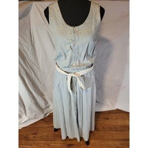 Vintage Liz Wear Sleeveless Polka Dot Button Front Dress Size P Small